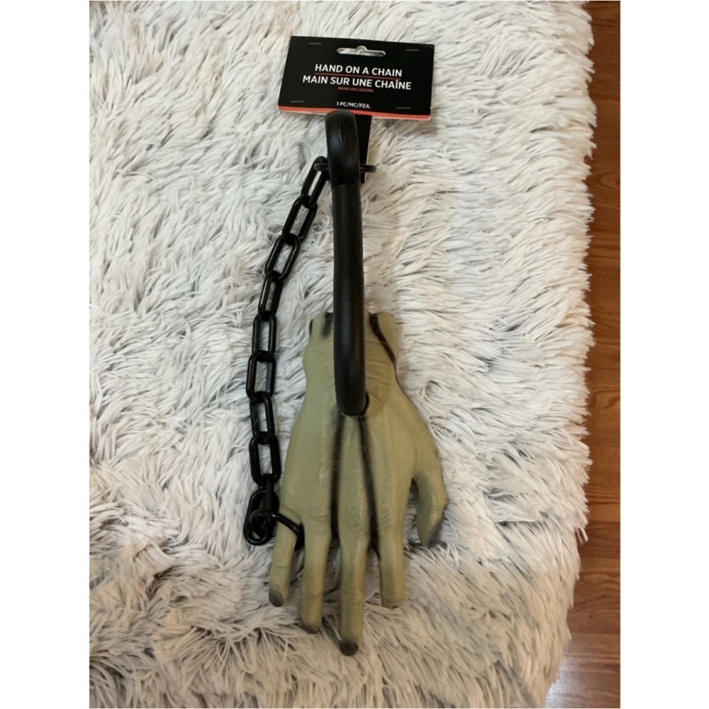 Amscan Halloween Hanging Zombie Hand Prop Tan Black 25"